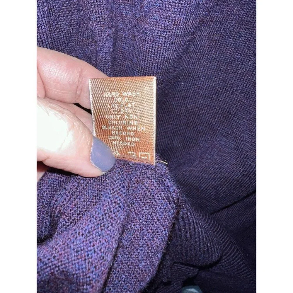 PER ME UOMO Mens Extra Fine Merino Wool V Neck Pullover Sweater Sz XL